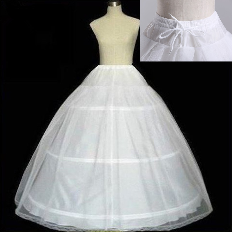 عالية الجودة الأبيض 3 الأطواق ثوب نسائي كرينولين زلة تنورة لفستان الزفاف ثوب الزفاف في الأوراق المالية