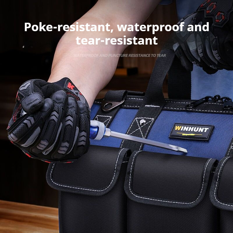 حقيبة أدوات كهربائية متعددة الوظائف ، مقاومة للاهتراء ، سعة كبيرة ، متينة ، محمولة ، مقاومة للماء ، جيوب متعددة