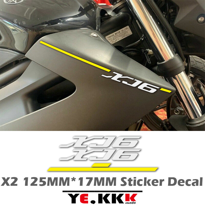 2 X جديد 125 مللي متر * 17 مللي متر لياماها XJ6 XJ-6 دراجة نارية كامل ملصقات السيارات ملصقات مخصصة الشارات مخصص اللون