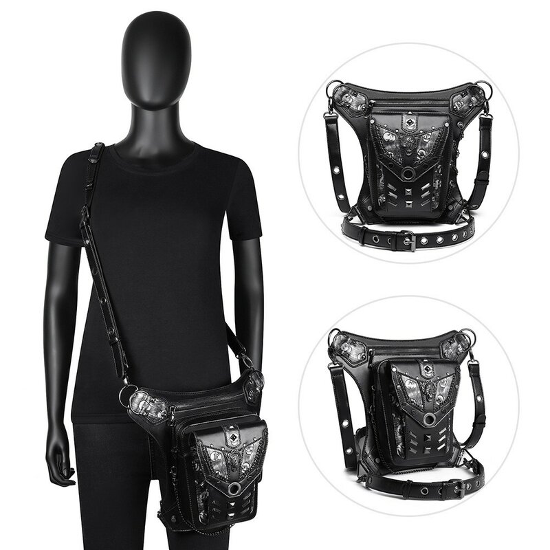 Steampunk Chain Bag Locomotive Female Single Shoulder Messenger Bag Waist Bag Male Fanny Pack Belt Bag Purse Sac Banane Pouch