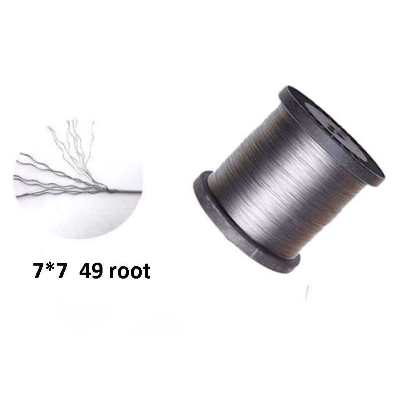 50/100M Dia0.5mm-3mm  7X7 Structur 304 stainless steel wire rope alambre cable softer fishing lifting cable