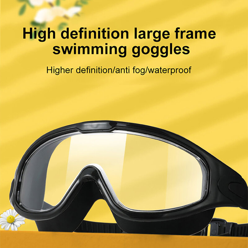 مكافحة الضباب إطار كبير نظارات السباحة مع سدادات السباحة نظارات السباحة المهنية HD نظارات سيليكون نظارات للكبار للجنسين