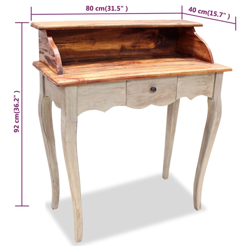 منضدة كتابة الخشب المستصلحة الصلبة 31.5 "x 15.7" x 36.2 "دراسة طاولة كتابة أثاث المكاتب المنزلية