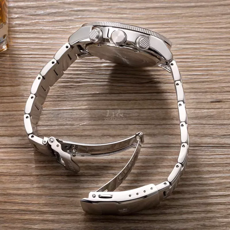 ساعة Seiko-Men الفاخرة من الفولاذ المقاوم للصدأ ، متعددة الوظائف ، رمز توقيت ، مقاومة للماء ، عالية الجودة ، كوارتز جلد ، عمل ، 6