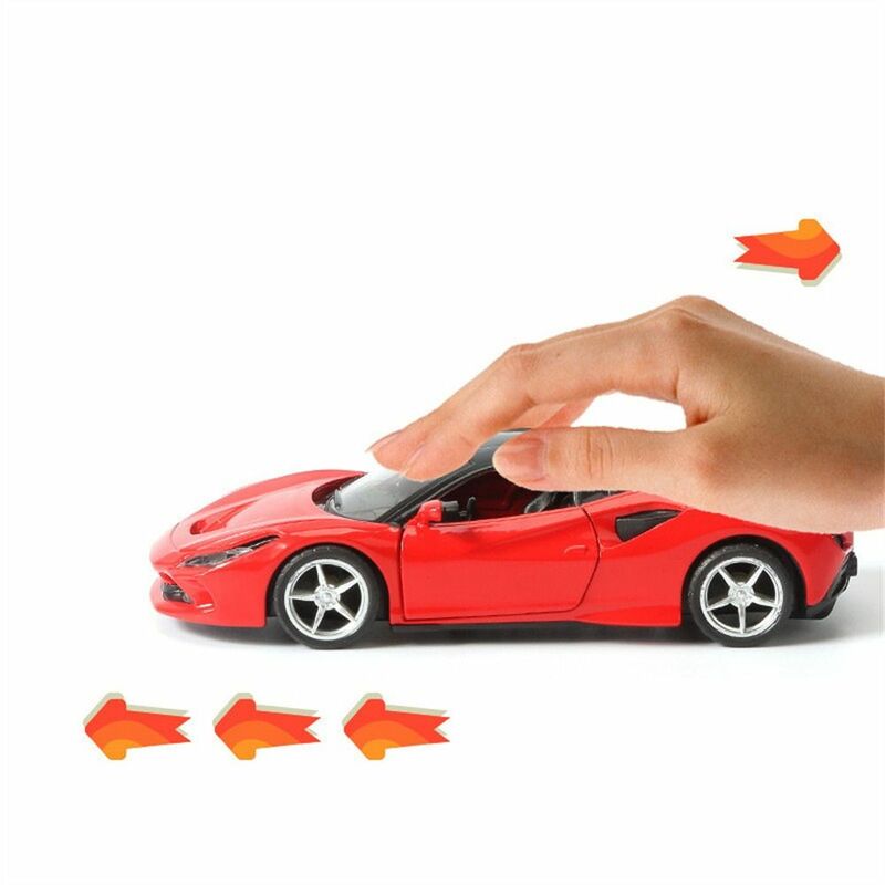 ألعاب نموذج سيارة محاكاة للأطفال ، مركبات باب ارتدادي ، سيارة قابلة للسحب ، مجموعة معدنية من السبائك ، لعبة سيارة رياضية