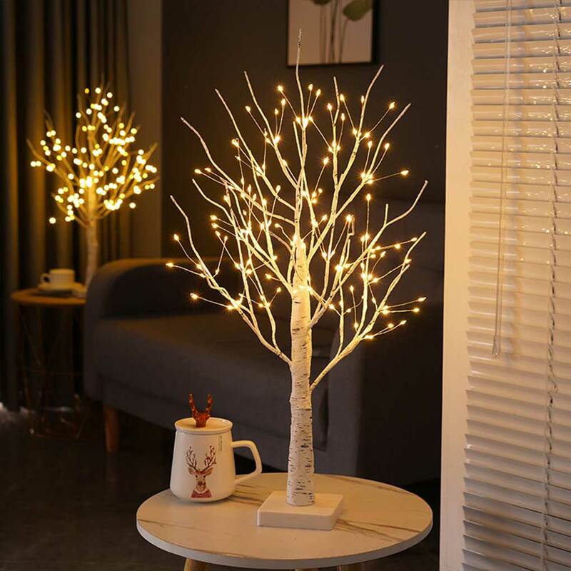 شجرة البتولا متوهجة فرع ضوء ، ليلة LED ضوء للمنزل ، غرفة نوم ، حفل زفاف ، زينة عيد الميلاد ، 144 Leds