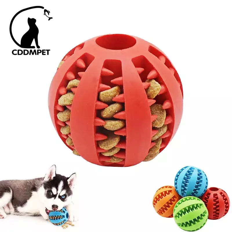 الكلب الكرة لعب للكلاب الصغيرة التفاعلية مرونة جرو مضغ لعبة الأسنان تنظيف المطاط الغذاء الكرة لعبة الحيوانات الأليفة الاشياء الملحقات