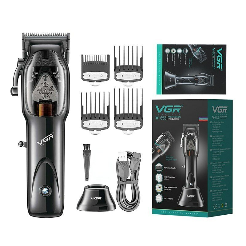VGR آلة قص شعر احترافية آلة حلاقة شعر لاسلكية آلة حلاقة كهربائية للرجال VGR