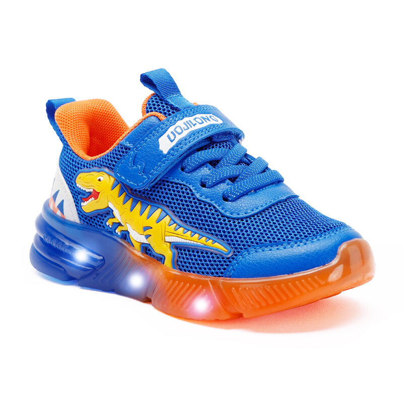 أحذية رياضية للأطفال على شكل T-Rex ، أحذية مضيئة للأولاد ، أحذية رياضية غير رسمية وامضة للأطفال الصغار ، خارجية ، خريف ، جديد ، 2-6 سنوات