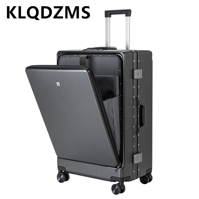 KLQDZMS-صندوق سفر بإطار من الألومنيوم متعدد الوظائف مزود بسحّاب ، حقيبة شحن للأمتعة ، حقيبة الصعود عالية الجودة ، مقاس 20 بوصة 24 بوصة 26 بوصة