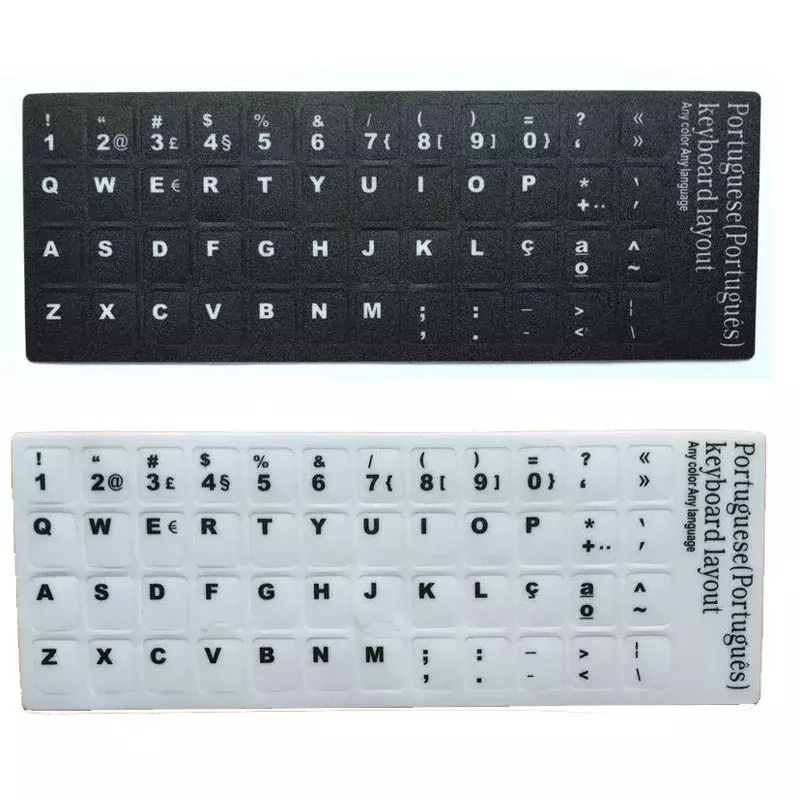 عصا لوحة مفاتيح buggood-Portugal ، تصميم لاصق ، أبجدية متينة ، حروف سوداء أو بيضاء لأجهزة الكمبيوتر المحمول العالمية ، سطح المكتب ، 1: