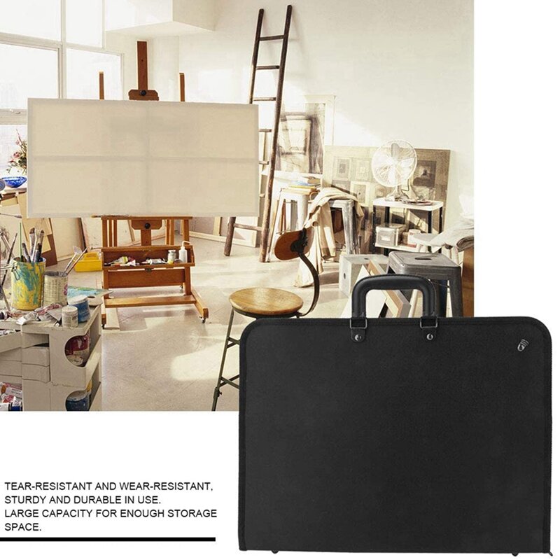 2X حافظة أوراق الفن مع سحاب ، الفنان حمل لوحة ملصق ، حمل حقيبة Art تخزين الفن
