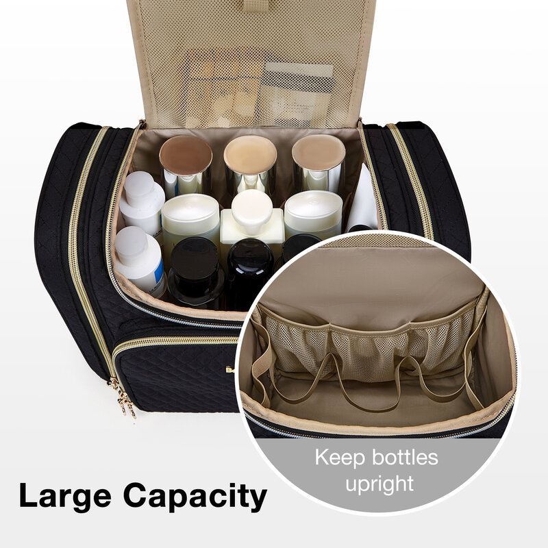 BAGSMART-حقيبة مكياج بسعة كبيرة للنساء ، مقاومة للماء ، أدوات الزينة ، حقيبة مستحضرات التجميل ، المكياج ، منظم السفر ، أساسيات