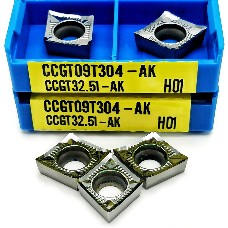 10 قطعة CCGT09T304 CCGT09T308 AK H01 الألومنيوم الخارجي تحول أداة مخرطة تحول إدراج أدوات القطع عالية الجودة باستخدام الحاسب الآلي