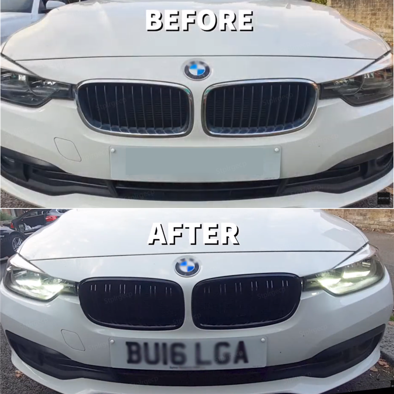 قطع غيار لشبكة الشواية الأمامية لسيارات BMW 3 series F30 F31 F35 2011-2019 قطع مزدوجة طراز M4 Sport لون أسود لامع