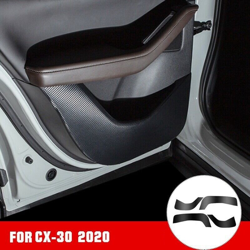 سيارة ألياف الكربون الباب مكافحة ركلة الوسادة الجانب حافة حماية حصيرة غطاء لمازدا CX-30 2019 2020