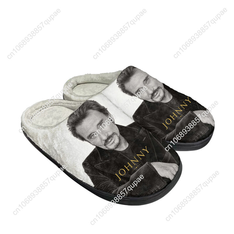 جوني هاليداي روك المغني المنزل القطن مخصص النعال الرجال النساء الصنادل أفخم ثلاثية الأبعاد طباعة عادية إبقاء أحذية دافئة النعال الحرارية