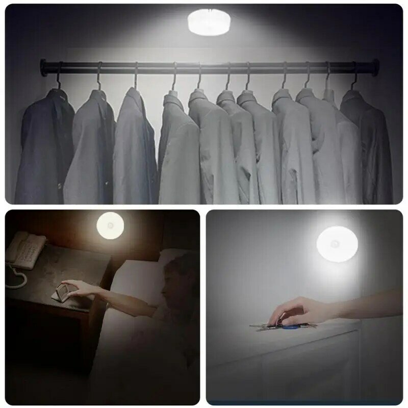 مصباح ليلي LED بمستشعر الحركة ، USB قابل لإعادة الشحن ، مثبت على الحائط ، غرفة نوم ، سلالم ، خزانة ، خزانة ملابس ، مصابيح حث للجسم ، 1-10