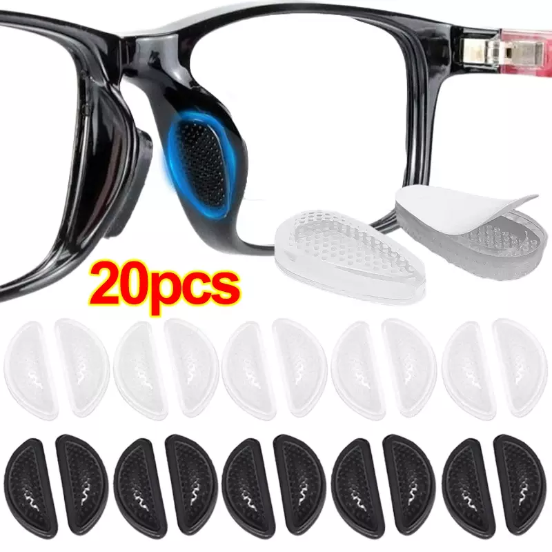 سيليكون نظارات منصات الأنف ، لينة عدم الانزلاق وسادة الهواء ، حامل الأنف غير مرئية ، ملصقا ذاتية اللصق ، اكسسوارات النظارات