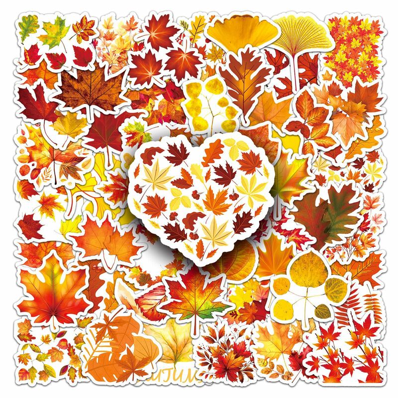 ملصقات جرافيتي من سلسلة أوراق الخريف ، مناسبة لأجهزة الكمبيوتر المحمول ، خوذات ، ديكور سطح المكتب ، ألعاب ذاتية الصنع ، بيع بالجملة ، 50 *