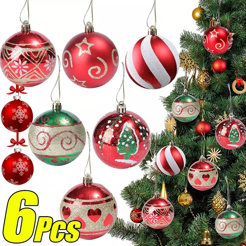 شجرة عيد الميلاد معلقة الكرة الحلي ، زينة عيد الميلاد للمنزل ، هالوين ، السنة الجديدة ، اكسسوارات ديكور داخلي ، 6 قطعة