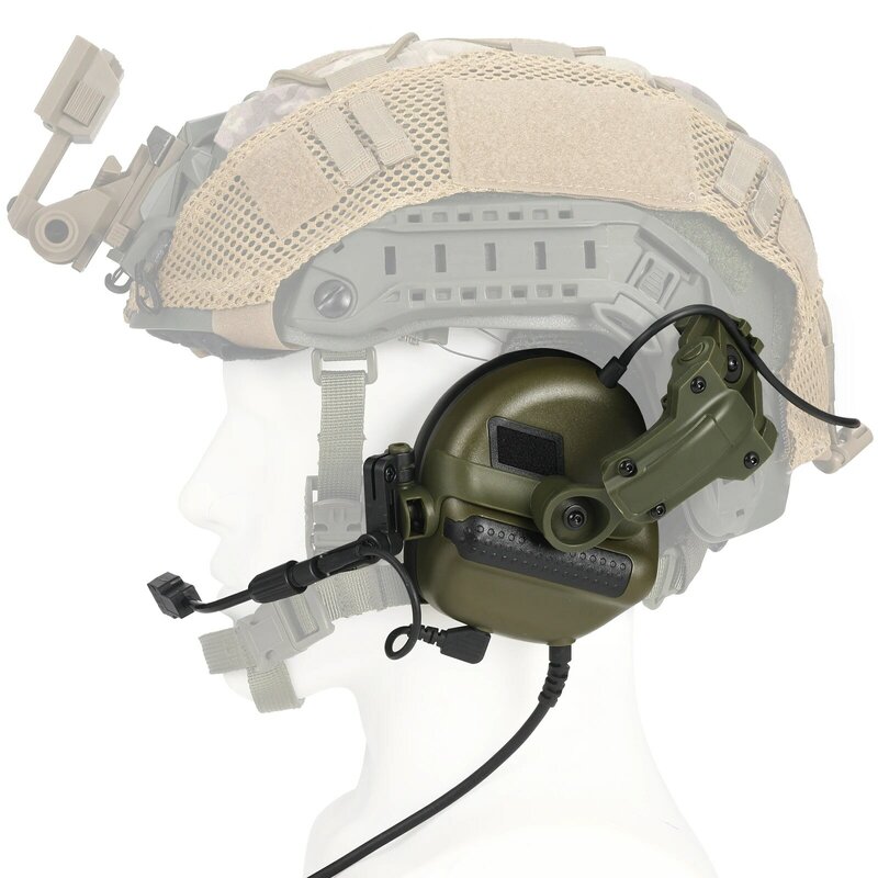 ذراع المقبل-غطاء رأس لتصوير الجيش ، سماعة رأس خوذة تكتيكية ، واقي السمع الإلكتروني ، تخفيض الضوضاء النشط ، سماعة رأس للصيد