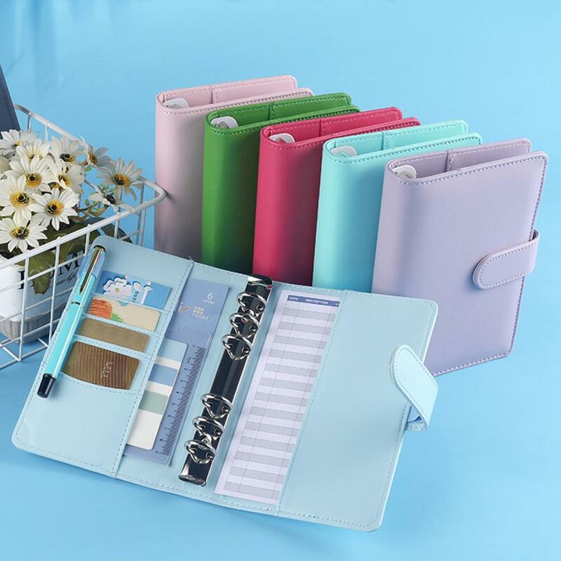 1 Set Budget Book Loose Leaf Multi-use Faux Leather Money Saving Schedule Planner for School