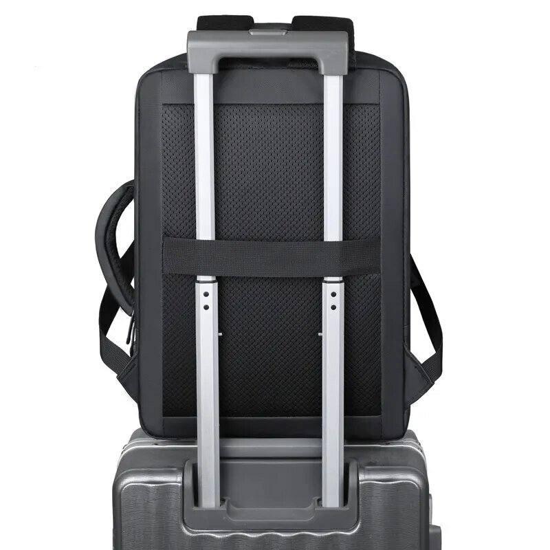 حقيبة كمبيوتر محمول للرجال USB شحن حقيبة ظهر للسفر للأعمال مقاومة للماء حقيبة أمتعة Mochila