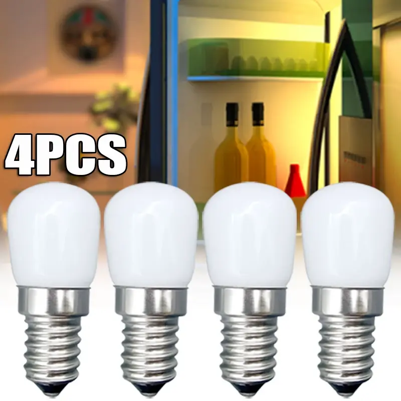 4 قطعة E14 مصابيح كهربائية صغيرة LED ثلاجة مصابيح كهربائية 220 فولت LED مصباح الثلاجة المسمار لمبة لخزانات الثلاجة العرض