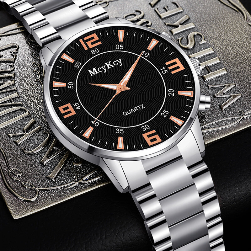 2022 Fashion Men's Stainless Steel Band Analog Quartz Wrist Watch