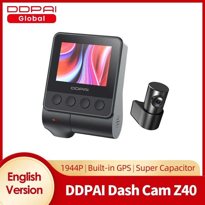 DDPAI-المزدوج داش كاميرا سيارة كاميرا مسجل ، سوني IMX335 ، 1944P HD فيديو ، تتبع نظام تحديد المواقع ، 360 دوران ، واي فاي ، DVR ، 24H وقوف السيارات حامي ، Z40