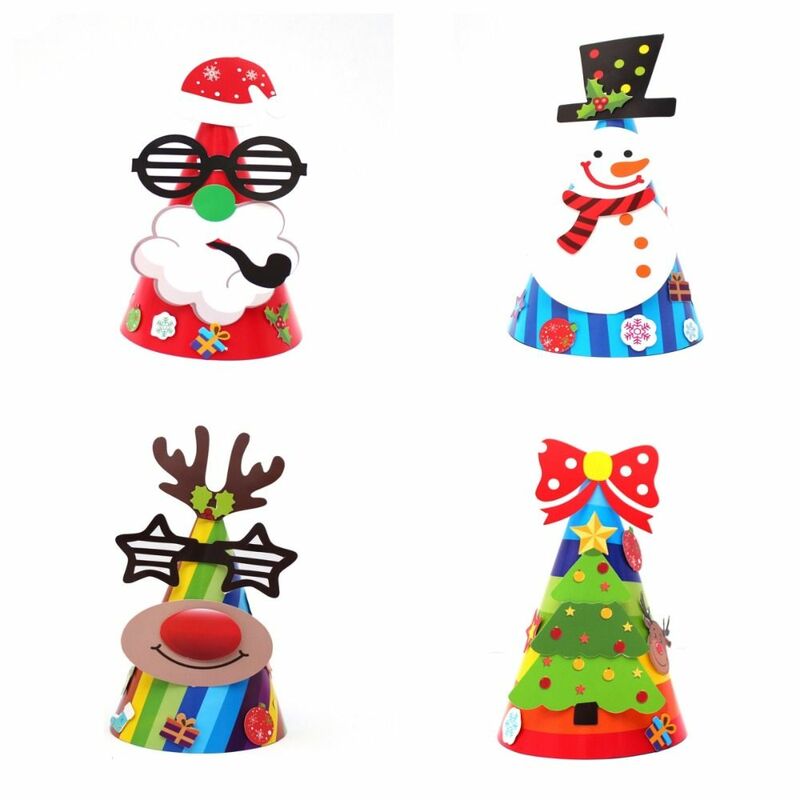قبعة سانتا كلوز المصنوعة يدويًا ، قبعة عيد الميلاد الورقية ، قبعة تصنعها بنفسك ، قبعة عيد الميلاد ، لعبة الأب