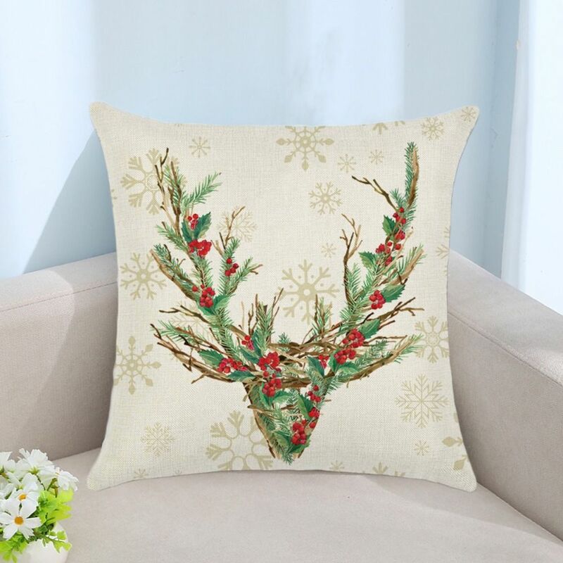 التطريز نمط عيد الميلاد وسادة يغطي ، أشجار عيد الميلاد ديكور ، أريكة الأريكة ، وسادة تغطي ، المنسوجات المنزلية ، الطرف