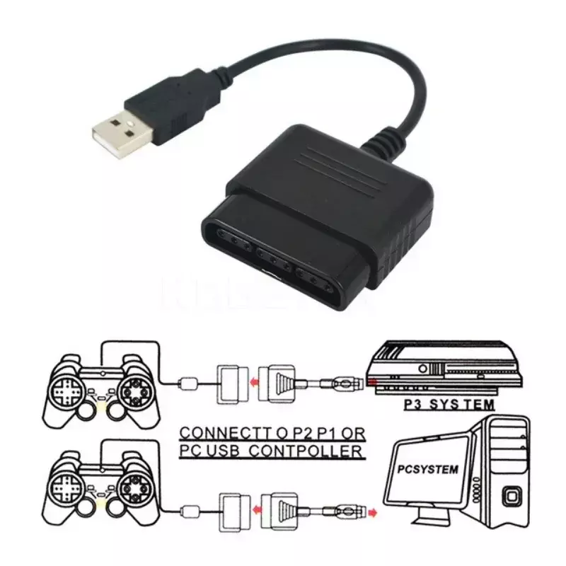 كابل محول USB لوحدة تحكم الألعاب ، PS2 إلى PS3 ، ملحقات ألعاب الفيديو الكمبيوتر