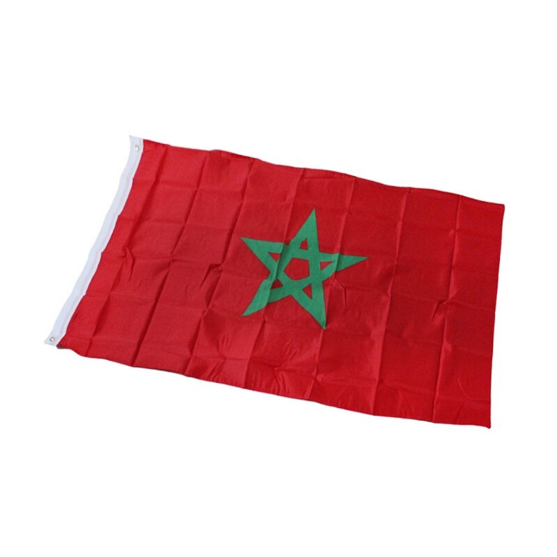 راية بوليستر مغربي، 90 × 150 سم علم المغرب حديقة بوليستر مغربي F