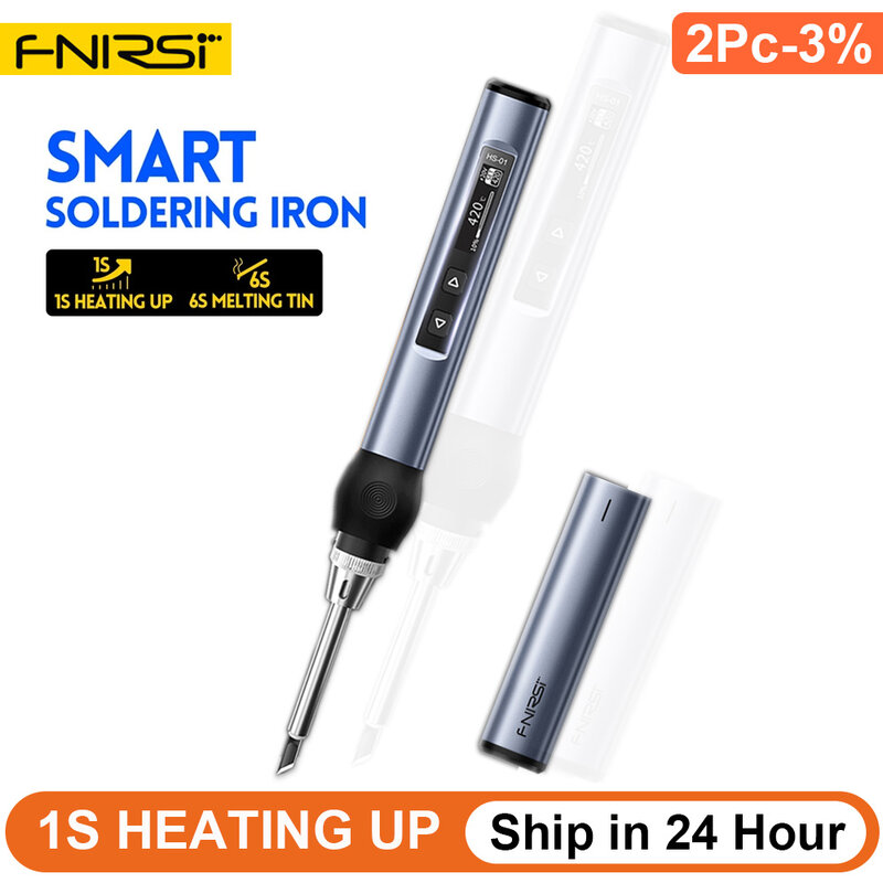 FNIRSI HS01 المحمولة لحام الحديد PD 65 واط قابل للتعديل درجة حرارة ثابتة الذكية لحام الحديد محطة لحام أدوات إصلاح