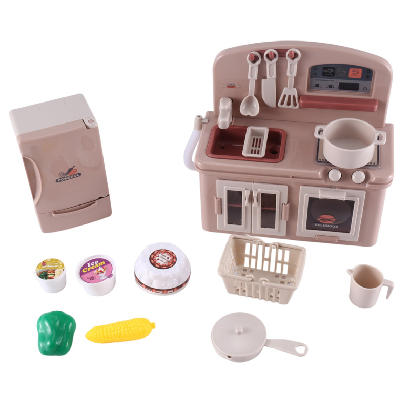 محاكاة المنزلية مجموعة كبيرة موقد الثلاجة ، والأجهزة المنزلية الصغيرة للأطفال ، ألعاب المطبخ للبنين والبنات ، YH189-1S