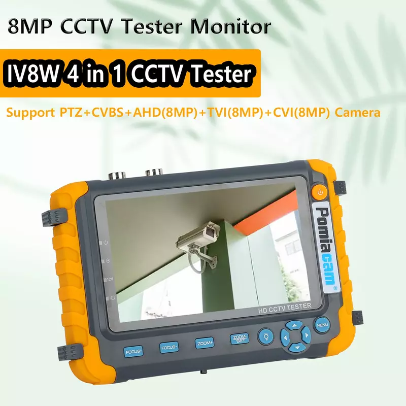 IV8W CCTV تستر 4 في 1 CVBS AHD TVI CVI 8MP CCTV تستر AHD رصد فيديو مراقبة اختبار UTP كابل اختبار CCTV رصد للكاميرا