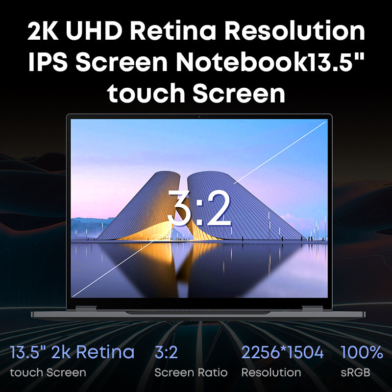 تابلت محمول CHUWI-FreeBook ، 2 في 1 ، انتل i3 1215U ، 12GB LPDDR5 ، 512G SSD ، ويندوز 11 ، 13.5 "، IPS FHD العرض ، واي فاي 6 ، 2256x1504