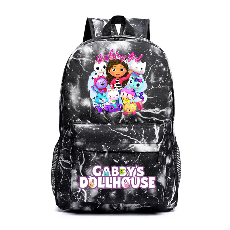 حقيبة مطبوع عليها رسوم كرتونية من Gabby ، حقيبة ظهر غير رسمية للأطفال ، حقيبة مدرسية للمراهقين ، حقيبة سفر بألوان متنوعة