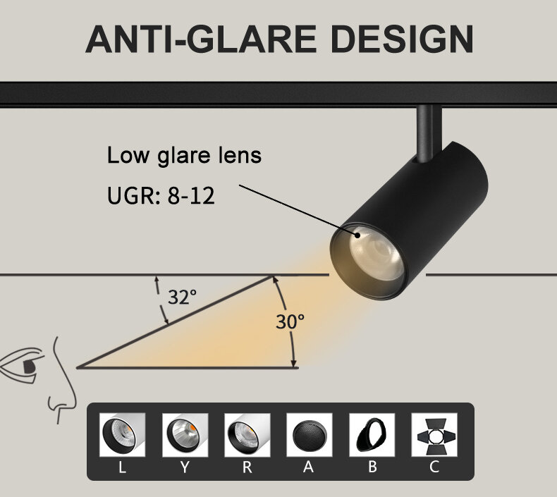 LED ضوء المسار المغناطيسي للداخلية ، ضوء المسار ، 2*8 واط ، 48 فولت ، تصميم شعبية ، زيجبي