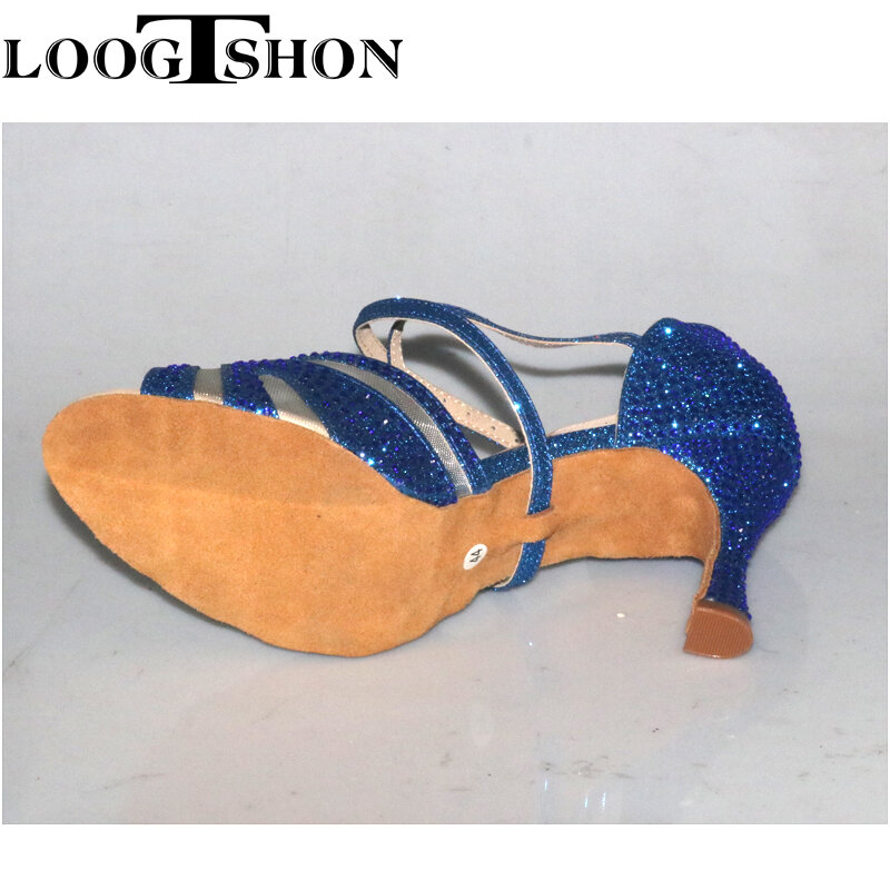 حذاء رقص Loogtshon-Salsa للنساء ، حذاء التانغو الاحترافي ، حذاء الكعب العالي على الطراز اللاتيني