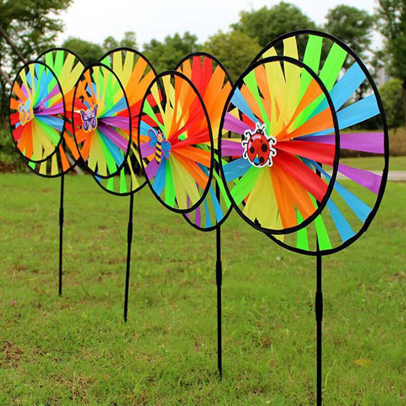 حار طبقة مزدوجة ملونة عجلة طاحونة الرياح سبينر الاطفال اللعب حديقة ساحة ديكور