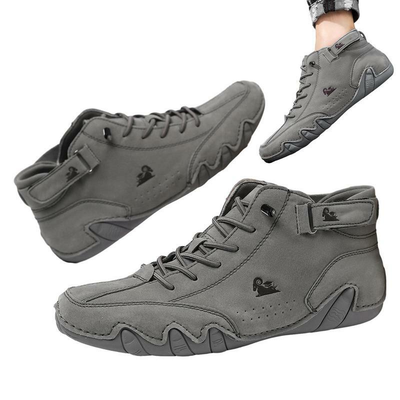 حذاء كاحل للدراجة النارية من الجلد مقاوم للماء للرجال ، أحذية رياضية غير رسمية ، أحذية بعلامة تجارية إيطالية ، 2023