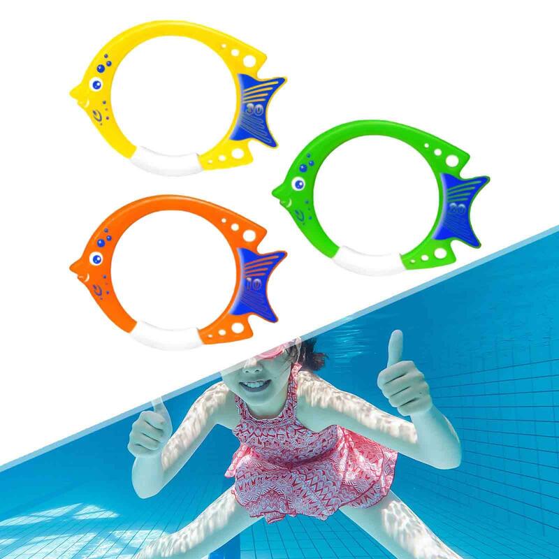 حلقات سباحة ملونة للأولاد ، حلقات الغوص والسباحة ، ألعاب السباحة تحت الماء ، ألعاب الغوص في المسبح ، الغرق ، الصيف ، 3 * *