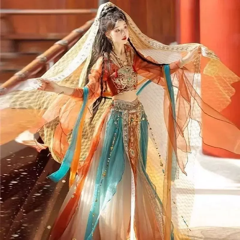 زي هانفو الصيني التقليدي ، عناصر هان ، أميرة تيانتشو ، رقص شرقي ، آلهة خرافية ، طراز شرقي ، أنثى ، عرض