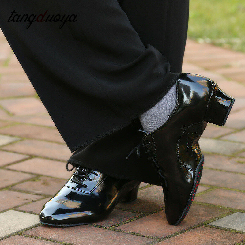 جديد الرجال اللاتينية الرقص أحذية قاعة الرقص التانغو رجل اللاتينية الرقص أحذية للرجل الصبي الاطفال الرقص أحذية رياضية الجاز 3.5 سنتيمتر الكعوب حجم 24-45