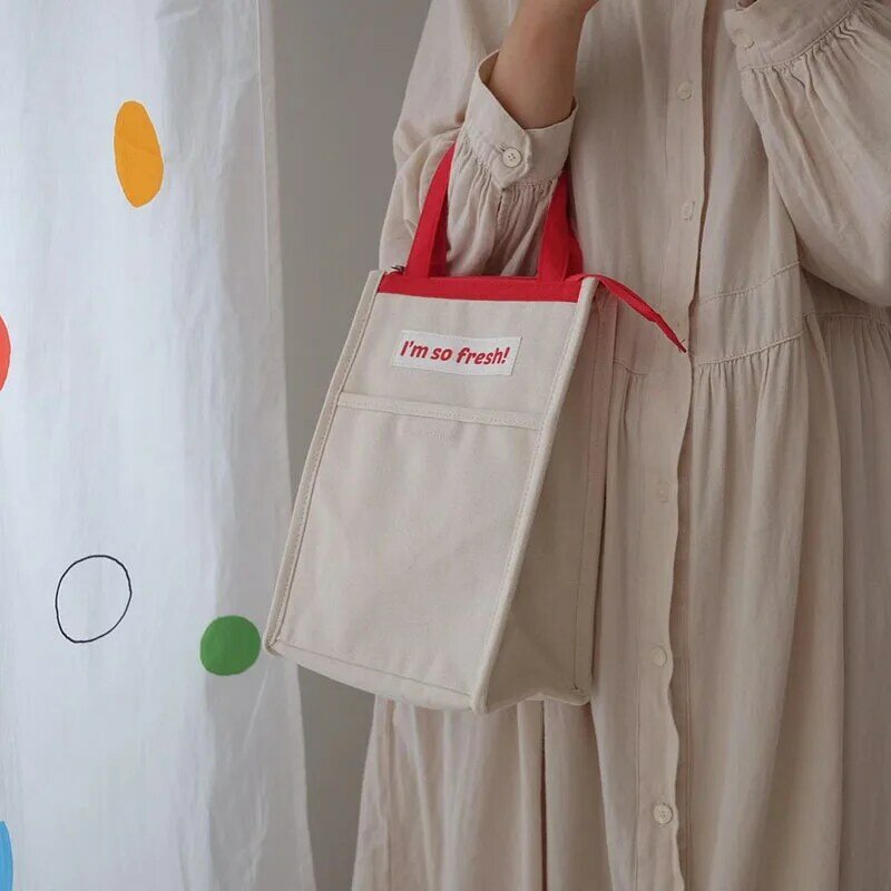 حقيبة غداء للأطفال 2022 حقيبة تخييم كورية جديدة منقوشة حقائب أمي عصرية عازلة