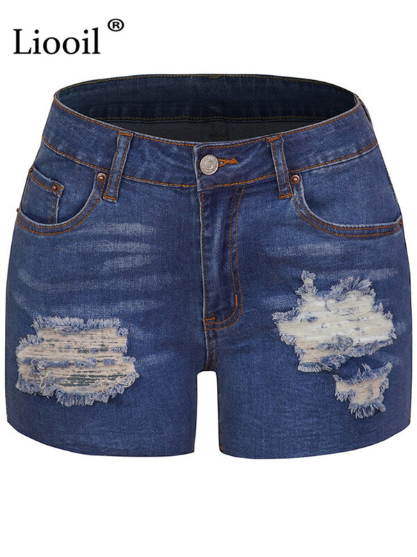 شورتات جينز ممزق مثير للنساء مع جيوب ملابس الشارع الشارب تأثير غسل المتعثرة الصيف القطن حفرة الدنيم السراويل