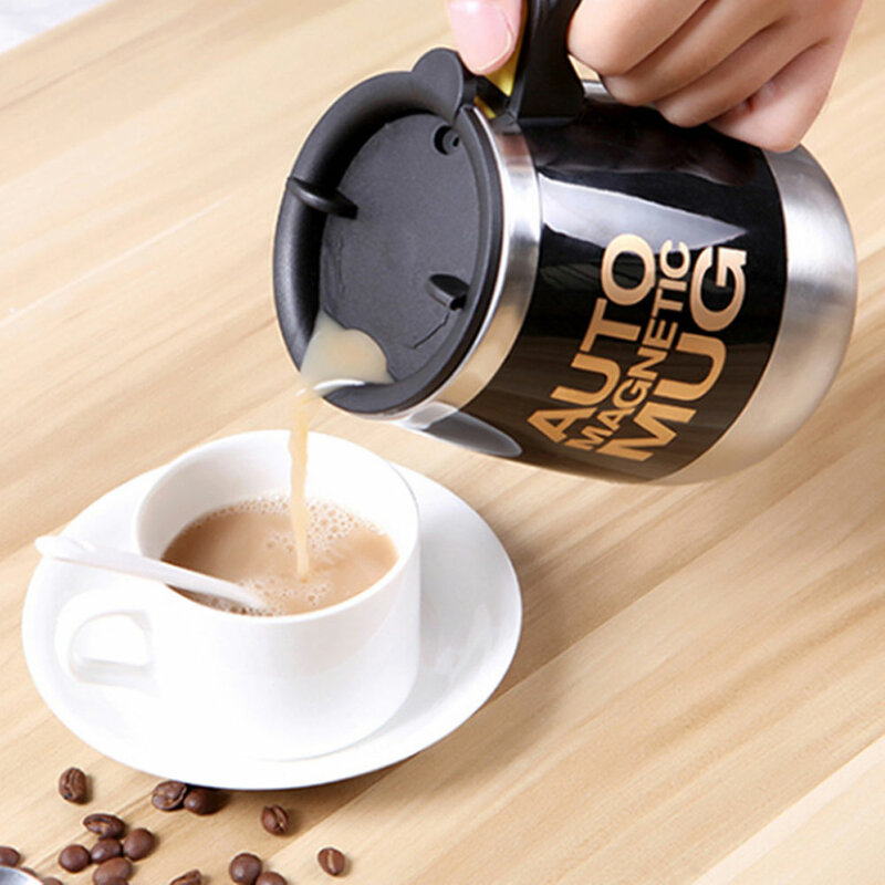 جديد التلقائي الذاتي اثارة المغناطيسي القدح الفولاذ المقاوم للصدأ القهوة الحليب خلط كوب الإبداعية خلاط الذكية خلاط الكؤوس الحرارية